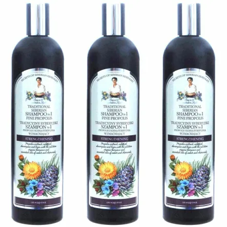 3 x Szampon  No 1 Na Cedrowym Propolisie Wzmacniający 550 ml - Agafji
