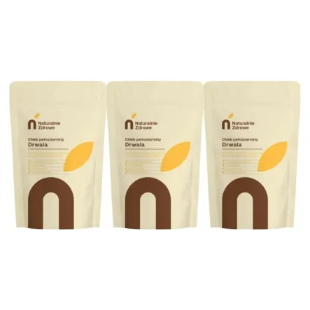 3 x Mieszanka Chlebowa CHLEB DRWALA PEŁNOZIARNISTY 500 g - Naturalnie Zdrowe