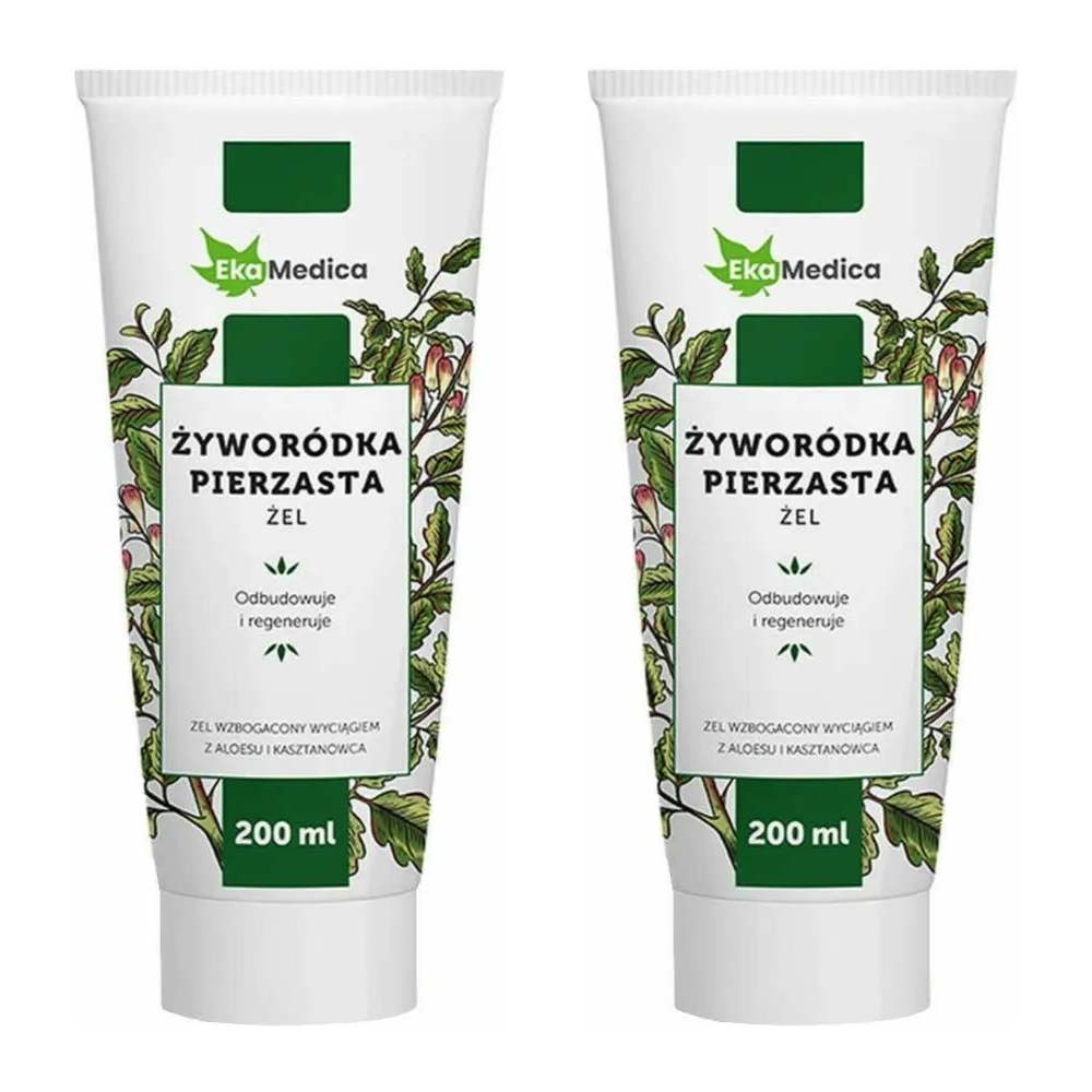 2 x Żel Żyworódka Pierzasta z Aloesem i Kasztanowcem 200 ml - Ekamedica