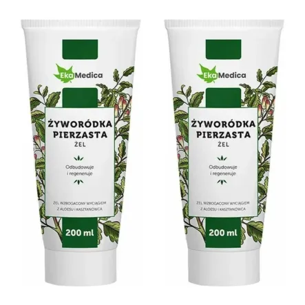 2 x Żel Żyworódka Pierzasta z Aloesem i Kasztanowcem 200 ml - Ekamedica
