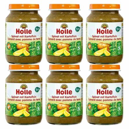 6 x Danie dla Niemowląt Szpinak Ziemniak Bio 190 g - Holle