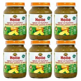 6 x Danie dla Niemowląt Szpinak Ziemniak Bio 190 g - Holle