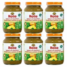 6 x Danie dla Niemowląt Szpinak Ziemniak Bio 190 g - Holle