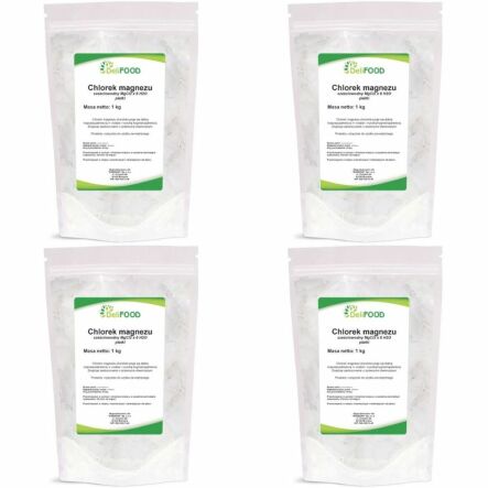 Zestaw 4 x Chlorek Magnezu Sześciowodny Płatki 1 kg - DeliFood