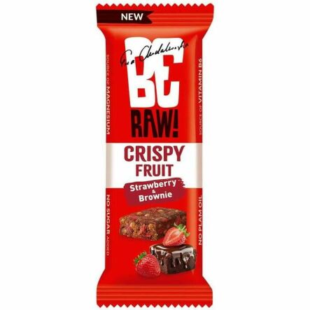 Baton Owocowy Truskawki i Brownie Crispy Fruit 40 g - BeRaw