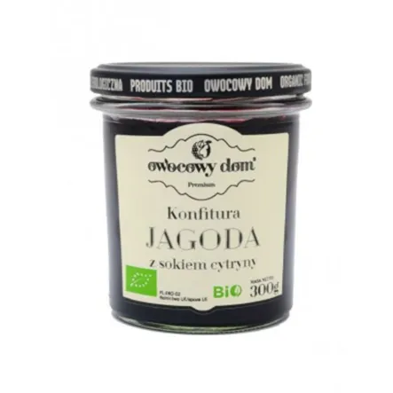 Konfitura Jagodowa Z Sokiem Cytryny Eko 300 G - Owocowy Dom - Wyprzedaż