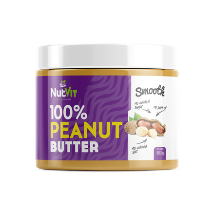 100% Masło Orzechowe Gładkie 500 g NutVit 