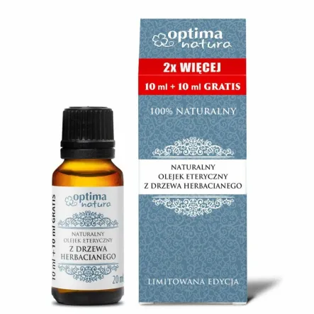 Naturalny Olejek Eteryczny z Drzewa Herbacianego 10 ml plus  10 ml GRATIS - Optima Natura