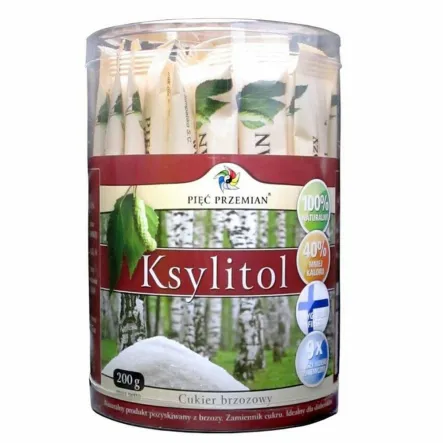 Ksylitol Fiński Sticksy (Cukier Brzozowy) 200 g (40 sztuk x 5 g) - Simpatiko