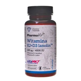 Witamina K2 Mk7+ D3 4000 IU 60 Kapsułek Pharmovit
