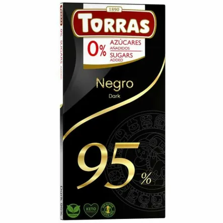 Czekolada Gorzka 95% Kakao Bez Dodatku Cukru 75 g - Torras