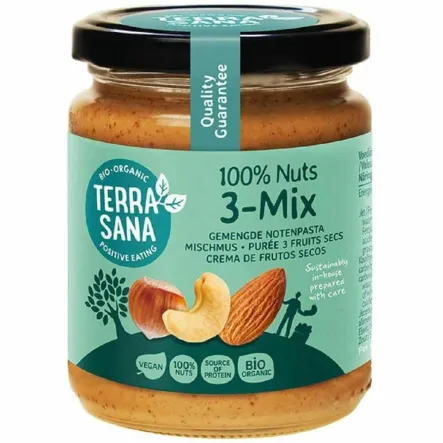Krem Orzechowy Mix 3 Orzechy Bio 250 g - Terrasana