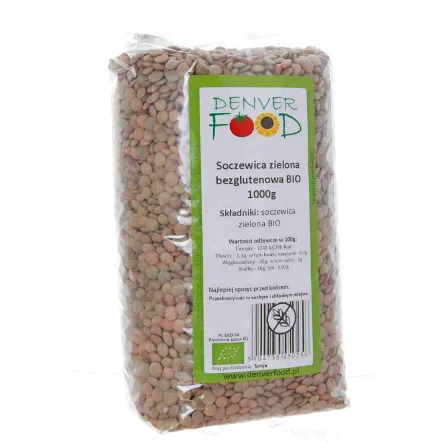 Soczewica Zielona Bezglutenowa Bio 1000 g Denver