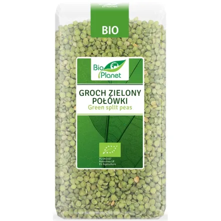 Groch Zielony Połówki Bio 500 g - Bio Planet  (data 31.03.2025)