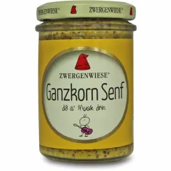 Musztarda z Całymi Ziarnami Bezglutenowa Bio 160 ml - Zwergenwiese