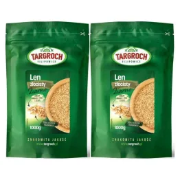 Zestaw 2 x Len Złoty Ziarno Siemię Lniane Złote 1 kg -  Targroch