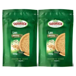 Zestaw 2 x Len Złoty Ziarno Siemię Lniane Złote 1 kg -  Targroch