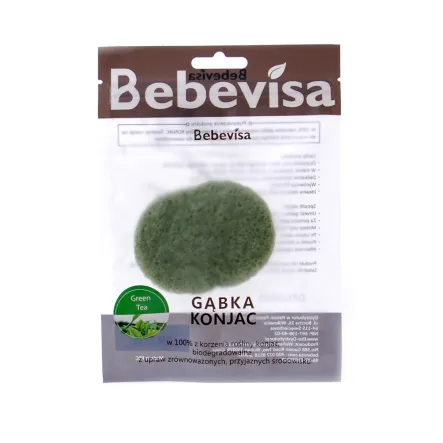 Gąbka Konjac Do Twarzy Owalna Zielona Herbata - Bebevisa Biotech Co. Ltd