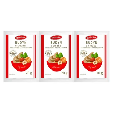 3 x Budyń o Smaku Orzechowo - Czekoladowym z Erytrytolem 70 g - Wodzisław