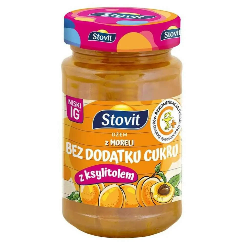 Dżem Morelowy Słodzony Ksylitolem Bez Dodatku Cukru 250 g - Stovit