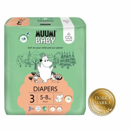 Pieluszki Jednorazowe 3 Diapers 5-8 kg 50 Sztuk - Muumi Baby - Wyprzedaż