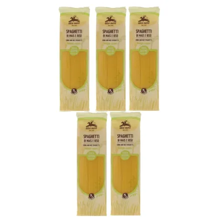5 x Makaron Kukurydziano - Ryżowy Spaghetti Bezglutenowy Bio 250 g - Alce Nero