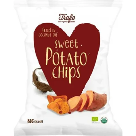 Chipsy Z Batatów Pieczone Na Oleju Kokosowym Bio 80 g Trafo