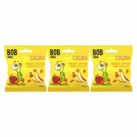 3 x Przekąska Wieloowocowa Bez Dodatku Cukru 20 g - Bob Snail