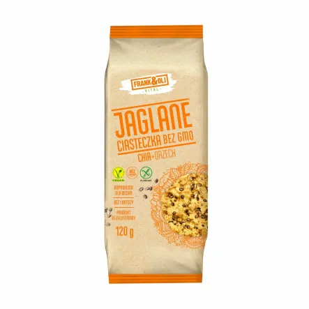 Ciastka Jaglane z Orzechami i Chia Bezglutenowe 120 g Frank and  Oil