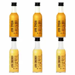 3 x ŁYK Życia (Imbir, Miód, cytryna, Woda Kokosowa, Kurkuma, Pieprz Cayenne) 50 ml - Drest + 3 x ŁYK Energii (Imbir, Miód, Cytryna, Woda Kokosowa, Ananas) 50 ml - Drest