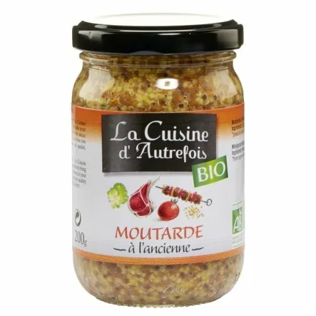 Musztarda z Całymi Ziarnami Bio 200 g - La Cuisine d'Autrefios