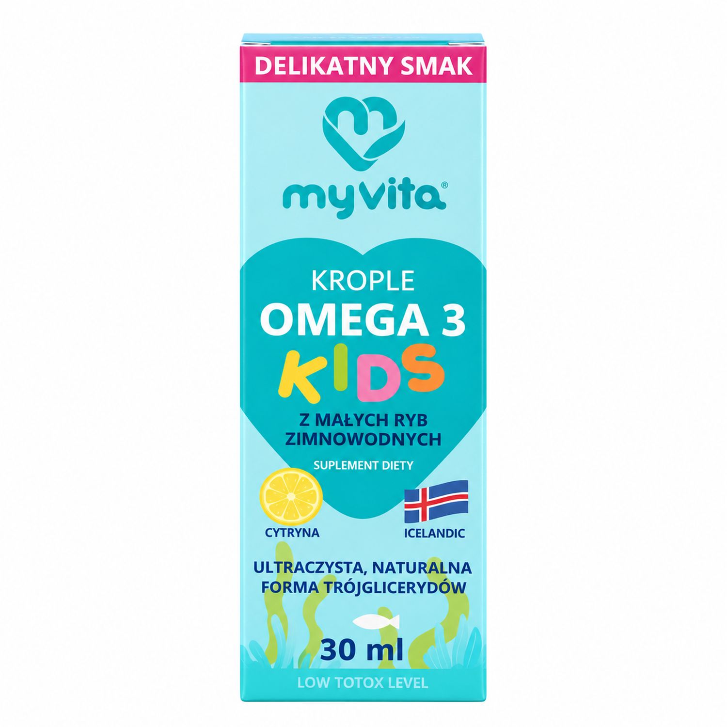 Omega 3 Kids z Małych Ryb Zimnowodnych Smak Cytrynowy 30 ml - MyVita