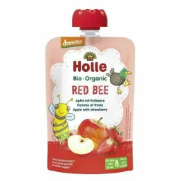 Mus Owocowy Czerwona Pszczółka Jabłko Truskawka Bio 100 g - Holle