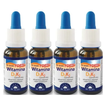 4 x Witamina D3 K2 Forte 20 ml - Dr Jacobs