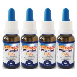 4 x Witamina D3 K2 Forte 20 ml - Dr Jacobs
