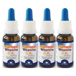 4 x Witamina D3 K2 Forte 20 ml - Dr Jacobs