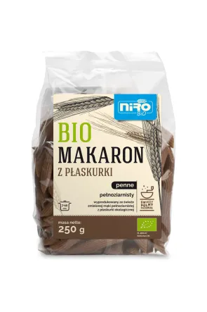 Makaron z Płaskurki Penne Pełnoziarnisty Bio 250 g - Niro