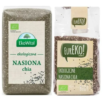 Nasiona Chia 400 g Bio - Zestaw Nasiona Chia Bio 200 g Eko-Wital + Nasiona Chia Bio 200 g - Eureko - Szałwia Hiszpańska Eko