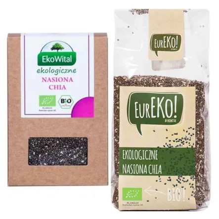 Nasiona Chia 400 g Bio - Zestaw Nasiona Chia Bio 200 g Eko-Wital + Nasiona Chia Bio 200 g - Eureko - Szałwia Hiszpańska Eko