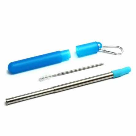 Bombilla Turismo (21 cm) Niebieskie Etui + Rozkładana Szczoteczka (23 cm) - Wyprzedaż 