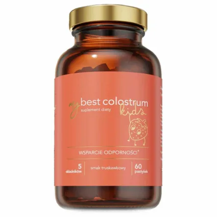 MyBestCOLOSTRUM Kids Pastylki Pudrowe o Smaku Truskawkowym 60 Sztuk - MyBestPharm