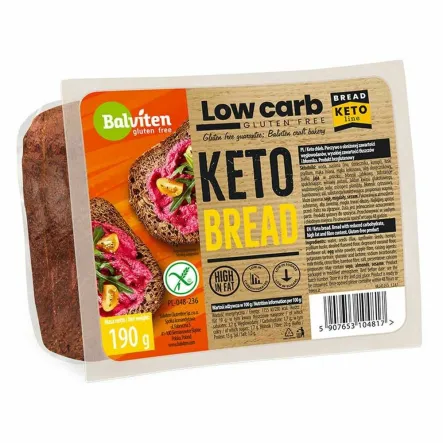 LOW CARB Chleb Bezglutenowy o Obniżonej Zawartości Węglowodanów 190 g - Balviten