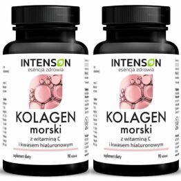 2 x Kolagen Morski + Kwas Hialuronowy + Witamina C 90 Tabletek - Intenson