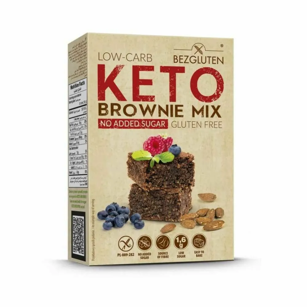 Low - Carb KETO BROWNIE Bezglutenowa Mieszanka do Wypieku Ciasta Bez Dodatku Cukru 150 g - Bezgluten