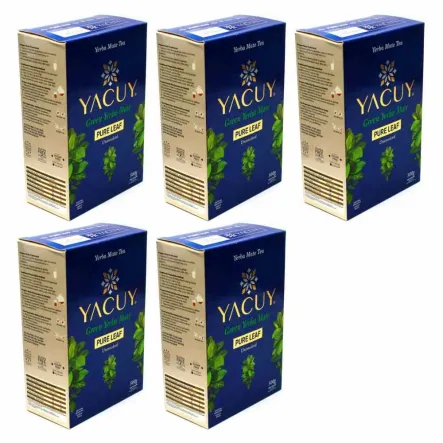 5 x Yerba Mate YACUY Pure Leaf  Unsmoked Vaccum 500 g