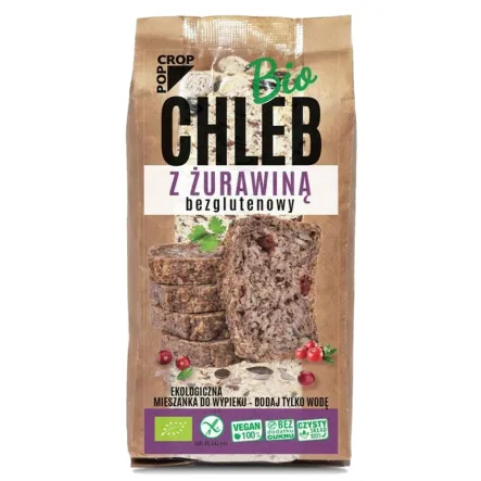 Mieszanka do Wypieku Chleba z Żurawiną Bezglutenowa Bio 450 g - Popcrop