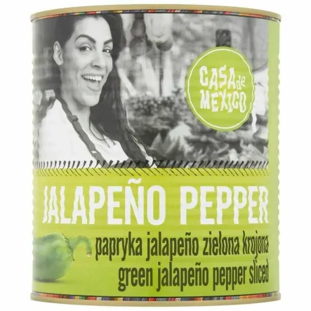 Papryka Jalapeno Zielona Krojona 2,9 kg (1,5 kg)  - Casa de Mexico