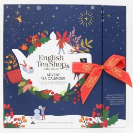 Herbatki Bio Kalendarz Adwentowy Christmas Night ze Wstążką Blue Book 50 g 25 Piramidek English Tea