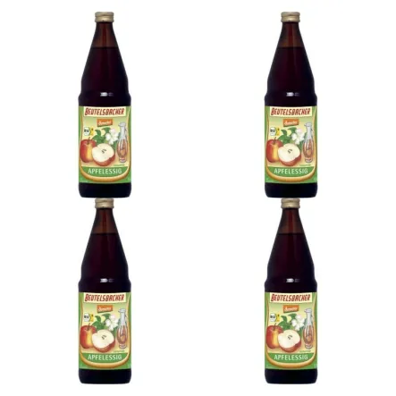 Zestaw 4 x Niepasteryzowany Ocet Jabłkowy Niefiltrowany Bio 750 ml Demeter