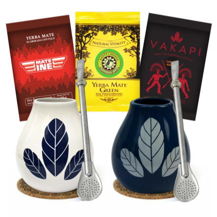 Ekonomiczny Zestaw Startowy Yerba Mate Dla Dwojga Blue & White